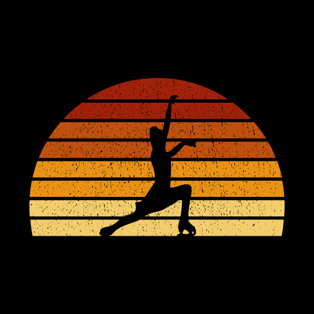 Vintage Sunset Figure Skating Gift For Figure Skaters by OceanRadar