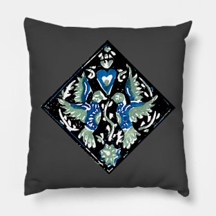 Mexican Folk Birds Pillow