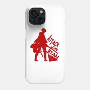 levi attack on titan red white Phone Case