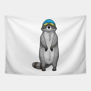 Racoon Swimming Swimming cap Tapestry