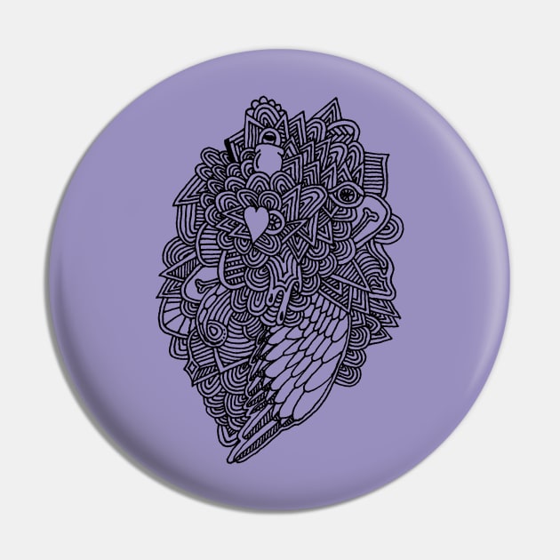 Wing on purple Pin by PsychedelicDesignCompany