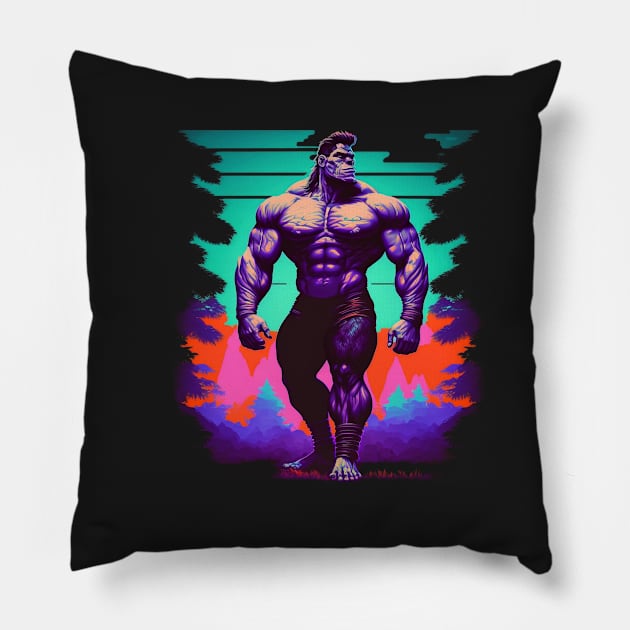 Retro Bigfoot Pillow by Abili-Tees