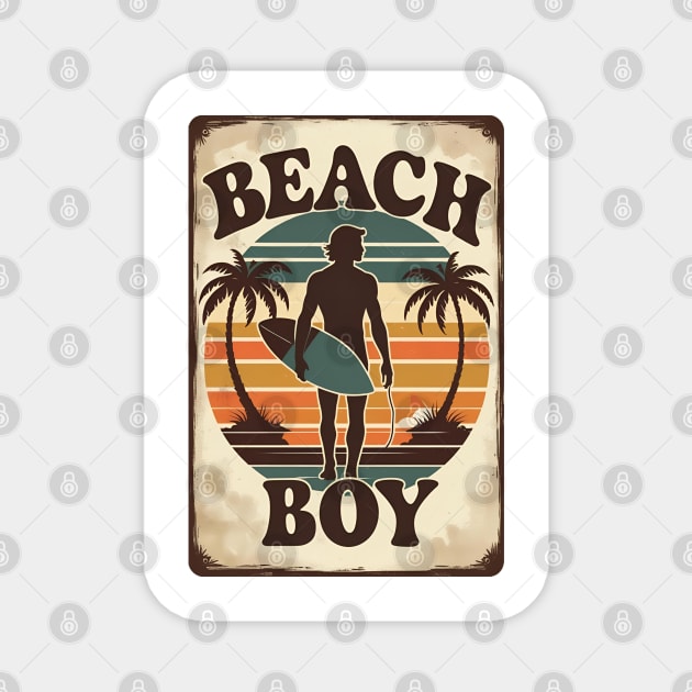 Beach Boy Magnet by Ink Lines
