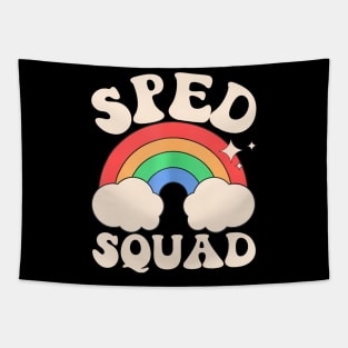 Sped Squad Teacher Rainbow Groovy Sped Ed Crew Education Day Tapestry