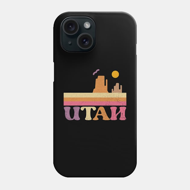 Utah State Retro Mountain Utah Phone Case by EvetStyles