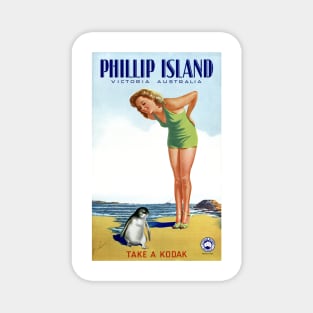 Vintage Travel Poster  Phillip Island Australia Magnet