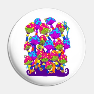 Indie Mushrooms Pin