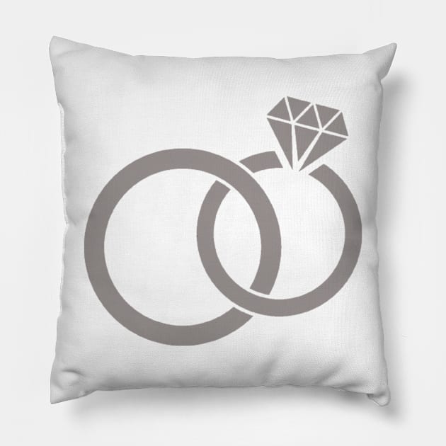 Engagement announcement design with rings Pillow by LiliMagic