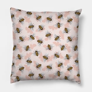 Cute Summer Honey Bees Insect Pillow