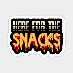 Here For The Snacks Football Baseball Sports Fan Funny Print Magnet