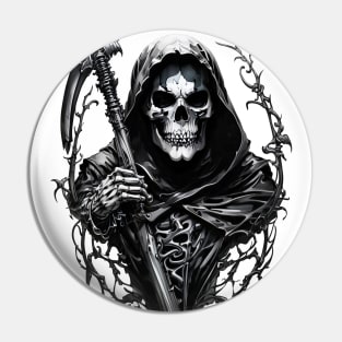 Black&White Grim Reaper Pin