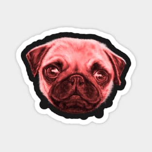 Pug Saturday Night Red Disco Magnet