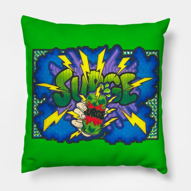 Surge Soda Pillow by AbbysRadArt