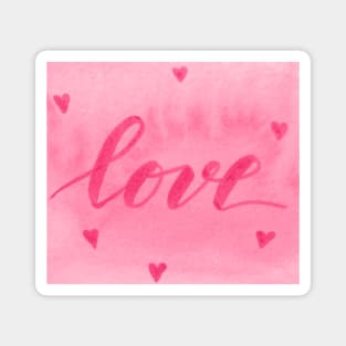 Valentine's Day Watercolor Love – pink Magnet