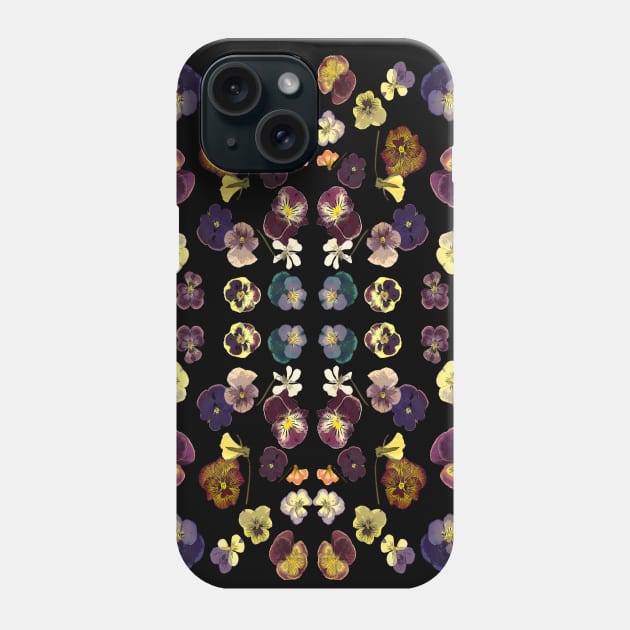 Pansy mirror pattern Phone Case by My Petal Press