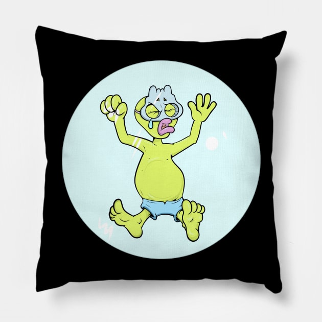 Dope chubby slluks character crying illustration Pillow by slluks_shop