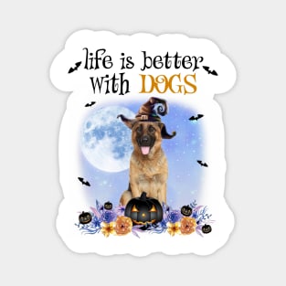 German Shepherd Witch Hat Life Is Better With Dogs Magnet