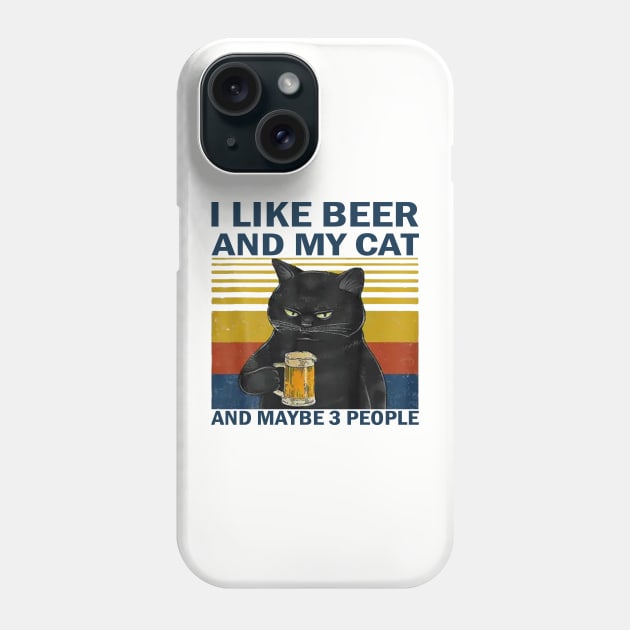 I like beer and my cat Phone Case by Veljam