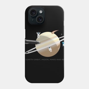 Spaceship Launch to Mars Earth Orbit Moon and Beyond Phone Case