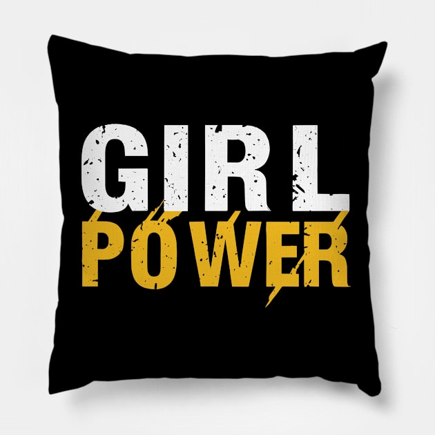 Girl Power Distressed Grunge Design Pillow by TF Brands