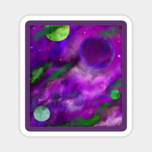 Pink and Green Space Magnet