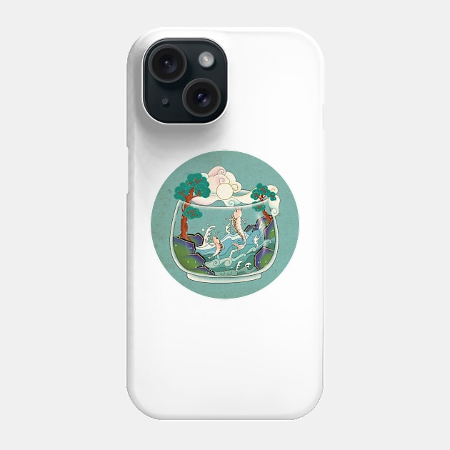 Minhwa: Jumping Carps Terrarium F Type (Korean traditional/folk art) Phone Case by koreanfolkpaint