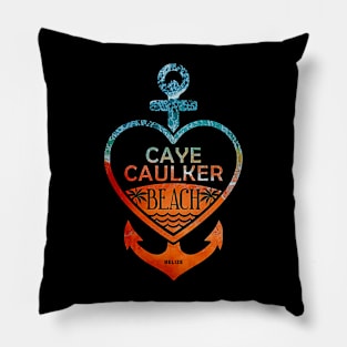 Caye Caulker Beach, Belize, Sandy Heart Ship Anchor Pillow