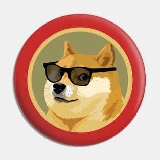 Doge Coin with Sunglasses Pin