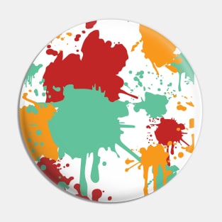 Splatter Paint Retro Colors Pattern: Red, Blue, and Yellow Pin