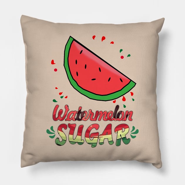 Watermelon Sugar Pillow by RainasArt