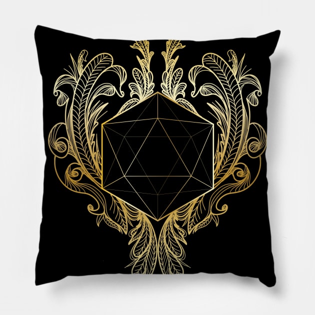 Floral D20 Pillow by MareveDesign