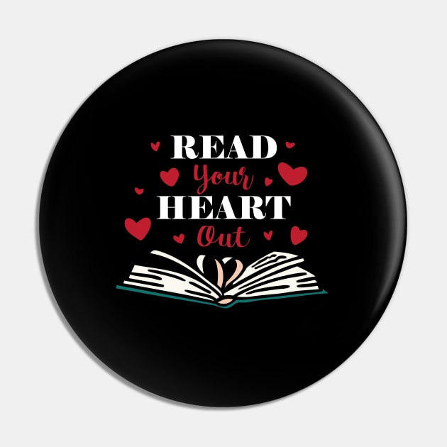 Read Your Heart Out Funny Literature Gift Pin by CatRobot