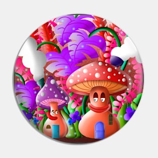 Mushroom Houses Pin