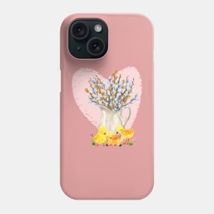 Easter willows and Easter chicks Phone Case