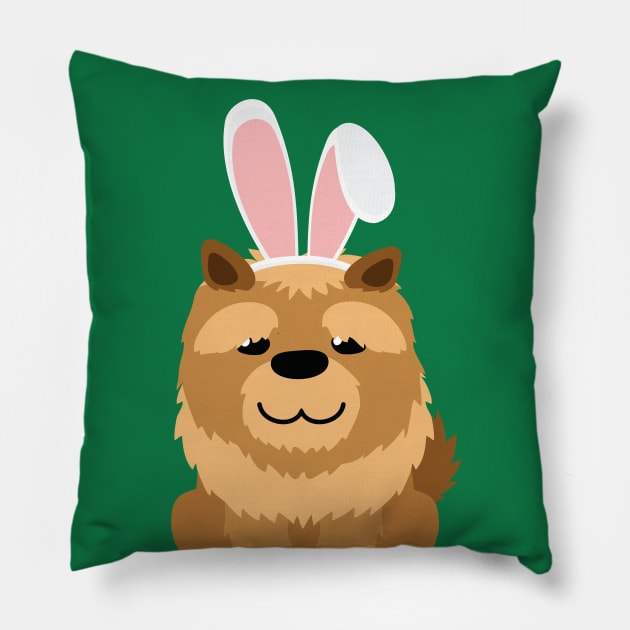 Chow-Chow Bunny Ears Happy Easter Dog Lovers Gift Pillow by peter2art