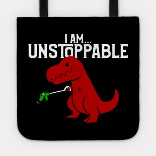 Cute & Funny I Am Unstoppable T-Rex Dinosaur Pun Tote