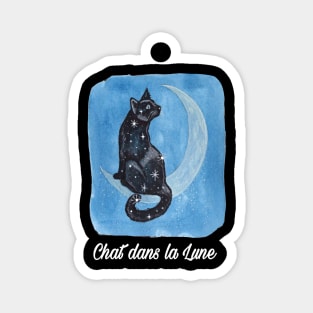 Cat on the Moon French Magnet