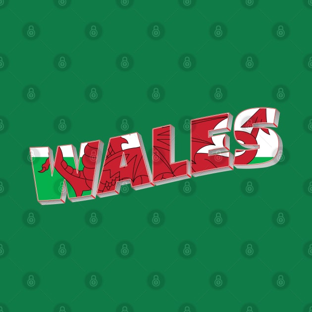 Wales vintage style retro souvenir by DesignerPropo