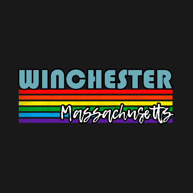 Winchester Massachusetts Pride Shirt Winchester LGBT Gift LGBTQ Supporter Tee Pride Month Rainbow Pride Parade by NickDezArts