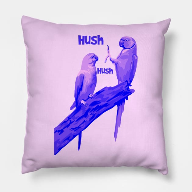 Hush Birds Hush Pillow by Slightly Unhinged