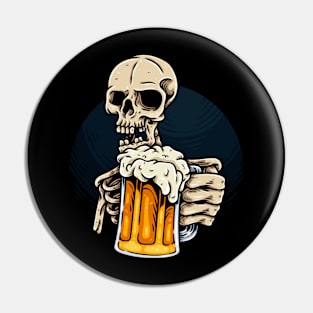 Skull With Beer Pin