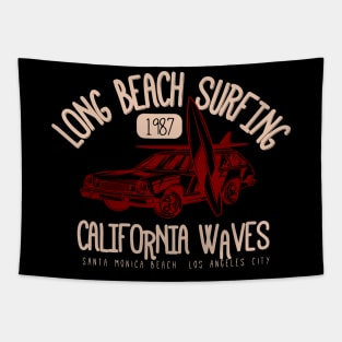 Long Beach Surf vintage surfboard california Tapestry