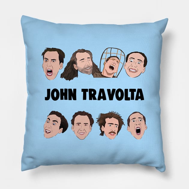 John Travolta Pillow by Barnyardy