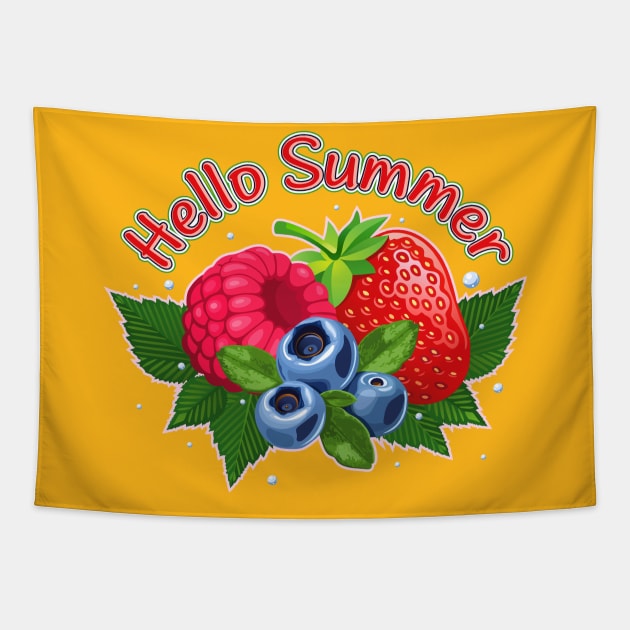 Hello Summer Tapestry by Frenzy Fox