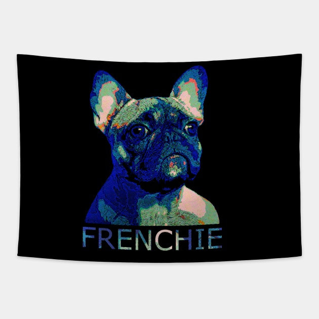 French bulldog colorful vintage style for frenchie lover Tapestry by Collagedream