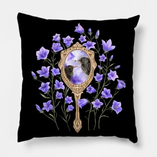 Bluebells, mirror and starlings Pillow