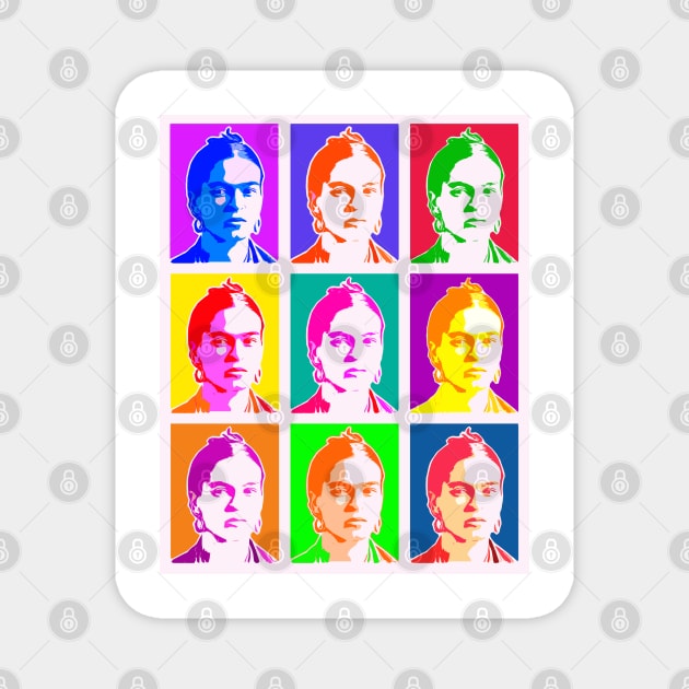 Warhol Frida Kahlo Pop Art Magnet by Jigsaw Youth