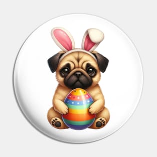 Easter Pug Dog Pin