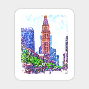 D&F Tower In Pointillism On The Mall Magnet