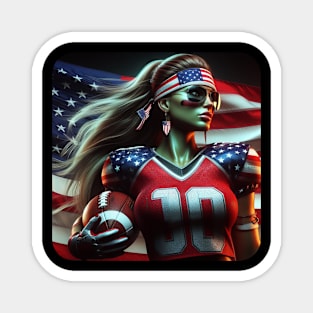 American Woman NFL Football Player #1 Magnet